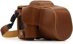 MegaGear MG1448 Canon EOS M50 (15-45mm) Ever Ready Leather Camera Case and Strap - Light Brown