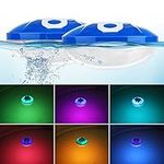 Goallim Floating LED Pool Lights 2 PCS, Color Changing Pool Lights That Float with 7 Light Modes, Underwater Light Show Hot Tub LED Lights, Swimming Pool Lights IP67 Waterproof for Pool Wedding Décor