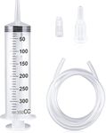 OLCANA 300ml Large Syringe with 100cm Tube Sterile Individual Sealed 300ml Big Syringes for Garden Oil Liquid Paint Watering Plants Scientific Labs Industrial