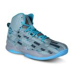 NIVIA Engraver 2.0 Basketball Court Shoes for Men ,Durable Rubber sole, Indoor & Outdoor Court Shoes, Soft Cushion NR EVA Inner Insole, High-Performance Footwear for Basketball Enthusiast Size - UK10(Grey/Sky Blue)