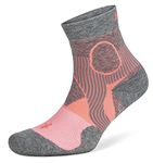 Balega Athletic Support Compression Fit Performance No Show Running Socks for Men and Women (1 Pair), Sherbet Pink/Midgrey, Small