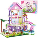 Sitodier Building Toy for Girls, 689pcs Garden Villa House Building Blocks Set for Girls Boys 6-12 Years, Holiday Cottage Building Bricks Kit, Gift for Kids 6 7 8 9 10 11 12 Years