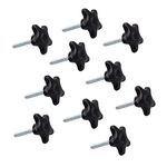 POWERTEC QNB3010-P2 5-Star Stud Knob, 1/4"-20, 2" Long, 10 PK