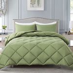 Decroom Lightweight Twin Comforter Set with 1 Pillow Sham - 2 Pieces Set - Quilted Down Alternative Comforter/Duvet Insert for All Season - Sage Green - Twin/Twin XL Size