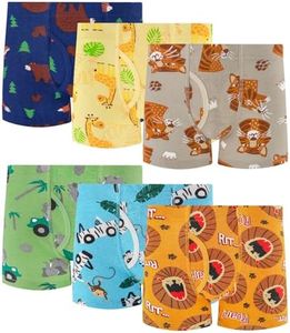 JAHSIYI Boys Underwear Size 10-12 Boxer Briefs Age 11 12 Year Old Big Kids Cotton Boxers Large Stretch Underpants Animal Theme Undies Sz L Child Clothes