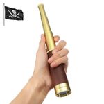 Newdoar 25x30 Zoomable Monocular Vintage Pirate Telescope Waterproof Aluminium Alloy Brass Adjustable Optics Telescope for Travel Navigation Sailing Voyage View Watching Games