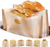 Toaster Bags Reusable Non-Stick Pockets Sandwich 3 6 12 Pcs, Toastie Bags Heat Resistant Pizza Bread Snack Microwave Oven Grill BPA Free 17 * 19cm (12 Pcs)