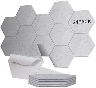 Sonuvia Lot de 24 panneaux acoustiques hexagonaux autocollants I Isolation phonique efficace haute densité (230kg/m³) NRC 0.95 – Parfaits pour murs et portes,, salle de jeux, Gris argenté