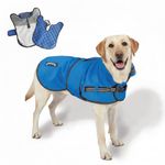 TAIL BLAZERS™ All Seasons Quality Waterproof Dog Coat with Harness Hole. Detachable Quilted Liner, Adjustable, Reflective Dog Raincoat. 2 in 1 Dogs Jacket. Dogs Coats Waterproof. XL Blue