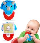 Wristy Buddy Teething Ring for Babies 0-6 8 10 12 Months | Cute Soft Animal Teething Toys & Gloves | Baby Teething Relief Toy Pack | Infant Chew Toys for 3-6 Months, 1 2 3 Years