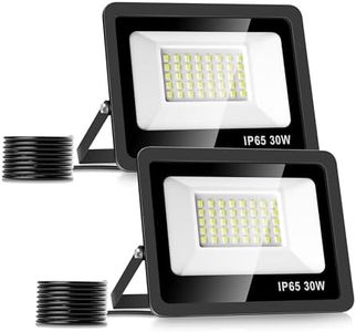 Realky 30W Faretto Led da Esterno 2 Pezzi, Potenti Faretti Led Esterni 3000LM, 40 LED 6500K Bianca Fredda Faro led esterno IP65 - Fari Led Interna ed Esterna per Giardino, Cortile, Garage,Pareti