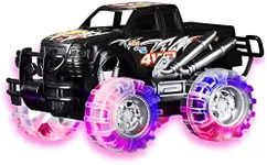 Monster Trucks for Boys - 2 Pack - Car Toys for Boys & Girls - Light up Toys for Kids - Truck with Flashing LED Tires - Toy Cars for 3 Year Old boy + - Push n Go Childrens Birthday Gift