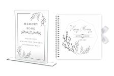 Personalised Funeral Memory Book & Table Sign - Condolence Book, Memorial Guestbook, Remembrance, Celebration of Life Memorial Service