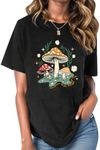 Avanova Womens Graphic Tees Funny Novelty Short Sleeve T-Shirts Vintage Tops Casual Tunic, Black T, Small