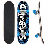 HORVIX Skateboard 31x8 Inch Complete Skateboard for Beginners and Pro, 7 Layer Canadian Maple Wood Double Kick Concave Cruiser Trick Skateboards for Kids Teens Adults, Max Load 100KG