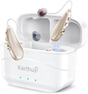 OTC Hearing Aids for Seniors with Hearing Loss, Rechargeable Digital Hearing Amplifiers with Noise Cancelling, Volume Control, Comfortable Fit & Easy Operation, Portable Charging Case