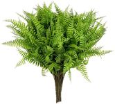 Grand Verde Boston Ferns Artificial Plants Faux Greenery Plastic Shrubs Real-Touch Bush DIY Decoration Outdoor Patio Garden Balcony Indoor Home Decor, Bulk 10pcs (Light Green)