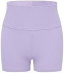 Floerns Girls Dance Shorts Breathable Rib Knit Sporty Running Biker Shorts Lilac Purple 8Y