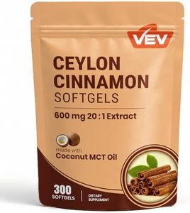 VEV Ceylon Cinnamon with MCT Oil & Ginger, 20:1 Extract, 300 Mini Softgels