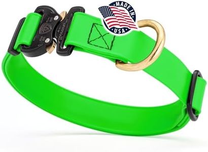 Viper BioThane Dog Collar with Cobra Metal Buckle – Tactical, Odor Resistant, Waterproof Collars for Large Dogs & Medium Dogs – Made in USA (L 15-25in W 1in, Tropical Green)