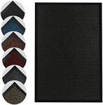 Homatz Indoor Door Mat - Heavy Duty Rubber, Floor and Kitchen Mats - Non Slip, Washable and Dirt Trapper Doormats Super Absorbent Multicolor Barrier Matts (Black, 40x60cm)