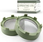 Elementi Sprouting Lids for Wide Mouth Mason Jars (Set of 2), Sprouts Growing Kit for Organic Sprouts, Alfalfa & Mung Bean Sprouts Grow Kit, 316 Stainless Steel Mesh Screen Strainer Lid (Sage Green)