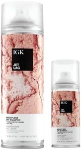 IGK Jet Lag Invisible Dry Shampoo | Full + Travel Size | Weightless Buildable Formula+ Finely Milled Volcanic Ash for Lightweight Cleansing and Removing Dirt & Oil | 2 Pack