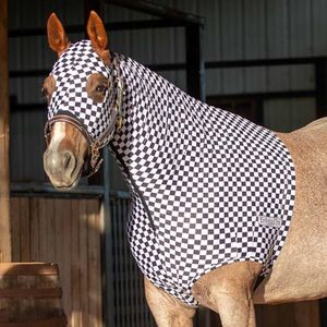 Jeffers Expression Lycra Horse Hood, Full – Stretchy Spandex Mane Cover for Pre Show Prep, Grooming, or Stable Use – Safe, Comfy Protection from Dust – Pairs with Blanket & Boots - Skater Cowgirl