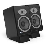 HumanCentric Desktop Speaker Stands Wedge, Desk Speaker Stands for Medium Speakers, Anti Vibration Silicone Angle Wedge Speaker Riser for Computer, Bookshelf, and Studio Speaker Stand, Black, Medium