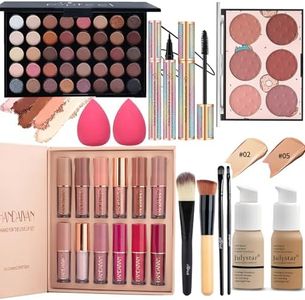 Joyeee Set di Trucchi Completo, Kit trucchi Donna Adolescenti Ragazza, Make up Set Regalo con Palette di ombretti Rossetto Mascara Blush Fondotinta Eyeliner Pennello