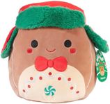 Squishmallows 10-Inch Peterson The Christmas Gingerbread Man - Official Jazwares Plush - Collectible Soft & Squishy Stuffed Animal Toy - Add to Your Squad - Gift for Kids, Girls & Boys