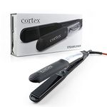 Cortex Professional Vapor Hair Straightener Flat Iron for Hair 1.25" Ceramic Premium Argan Infusion Steamliner - Dual Voltage Straightening Irons - Planchas De Cabello
