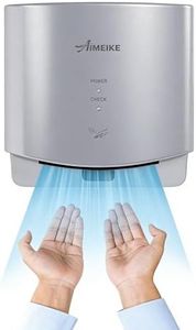 AIMEIKE Automatic Commercial Hand Dryer with Temperature-Sensing & Auto-Adjusting Airflow, High-Speed 1300W Compact Wall Mounted Hand Dryer for Bathroom & High-Traffic Restrooms,Sliver