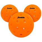 Franklin Sports X-40 Pickleballs - Official Ball of USA Pickleball, APP Tour, US Open - Suitable for Outdoor Courts - Regulation Size, Tournament Grade - 3 Pack - Lava