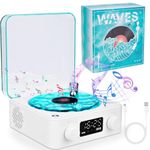 The Waves Vinyl Player, Waves Vinyl Bluetooth Speaker, Vintage Vinyl Record Player with Adjustable RGB Light and Time for Bedroom, Party, Compatible with Bluetooth, TF, AUX Mode