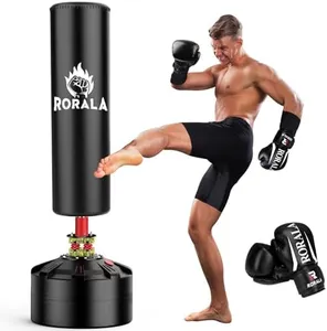 RORALA Punching Bag with Stand 70"-203lbs, Freestanding Heavy Boxing Bag Including 12OZ Boxing Gloves for Adult Youth, Kids Gift Selection