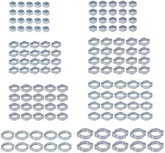 Proster 140pcs Double Ear Hose Clamp Assortment - Wide Adjustable 5-23mm Zinc-Plated Steel Double Ear Hose Clamps