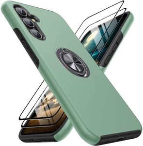 KOVASIA Funda para Samsung A54, Funda para teléfono móvil Galaxy A54 5G, Funda de 6,4 Pulgadas con 2 Unidades de Cristal blindado, protección contra caídas (Verde Oscuro)
