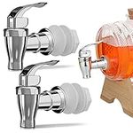 JOAOXOK Spigot for Beverage Dispenser,2 Pack Beverage Dispenser Replacement Beverage Faucets Silver Faucets for 2 Gallon, 3 Gallon and 5 Gallon Buckets (Silver)