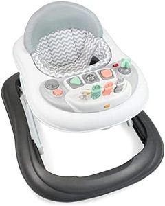 Leogreen Trotteur Bebe Evolutif, Musical, Réglable pour 6 à 18 mois, Confort avec Siège et Dossier Rembourrés, Activités avec Sons & Lumière, Gris mat