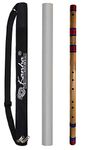 Kanha Flutes C Scale Natural Base Assam Bamboo Flute Musical Instrument Size 36 Inch Bansuri with Right Handed Flute Cover