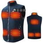 ARRIS Heated Vest for Men, 7.4V Electric Size Adjustable Heating Vest for Hunting, Camping, Fish Suitable for Men Navy Blue