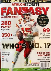 ATHLON SPORTS MAGAZINE - FANTASY FOOTBALL 2023 - PATRICK MAHOMES (COVER) WHO'S NO. 1?