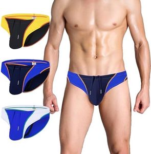 ZAIGGUT Men's Sexy Swim Underwear Briefs Swimsuit Beach Bikini Swimsuit Adjustable Drawstring CSH XL