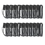 CBL01 - Universal Coiled Security Cable - Black - Bulk Pack - Remote Control Tether Security Cable Leash with hook and loop fastener tape and Double-Sided Tape (20 PACK)