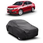 Auto Fusion Car Body Cover for Honda Amaze (2018-2024) Model, UV Dust Proof, Rain and Sunlight Protection, Heavy Duty, Grey, Durable, Heat Resistant, UV Proof with Buckle Strap