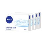 NIVEA Soap, Creme Soft, For Hands And Body, 125g (4 Pieces)