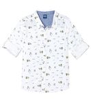 Amazon Brand - Jam & Honey Boys 100% Cotton Printed Full Sleeves Regular Fit Shirt|Age 2-12 Years, White