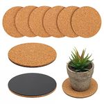 Coitak 6 Pieces Cork Mat for Plants, Round Cork Plant Coasters Mats for Garden, Courtyard, Pot Mat, Indoor Outdoor and DIY Craft Project (4 Inches) (4 Inch)