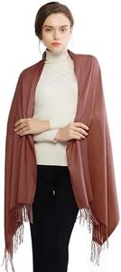 RIIQIICHY Pashmina Shawl for Women Weddings Wraps for Evening Dresses Rust Scarfs for Winter Warm Large Scarves